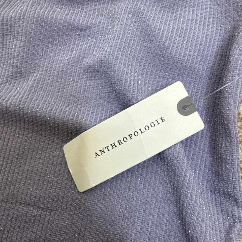 Anthropologie Pilcro Shimmer Cowl Neck Halter Top‎ Dusty Violet XS NWT